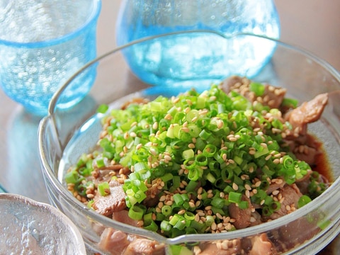 砂肝を使って博多のおつまみ『酢もつ』